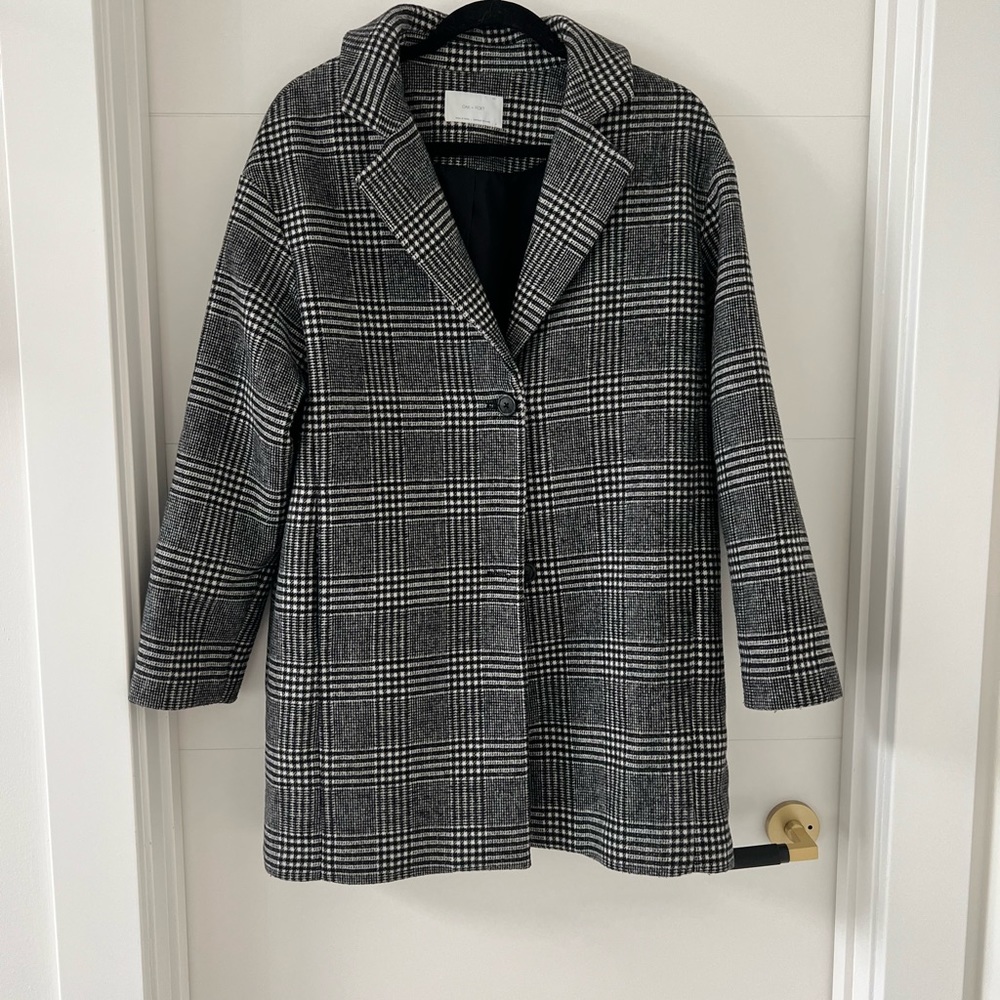 Oak and fort plaid wool coat